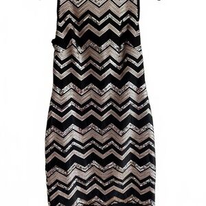 NWT‎ Size 6 Women's Vincent Camuto Glamorous Chevron Sequin Mini Dress